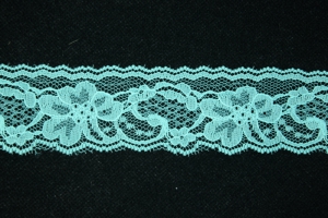 2 inch Flat Lace, Blue Turquoise (50 yards) 9665 Blue Turquoise 50, MADE IN CHINA